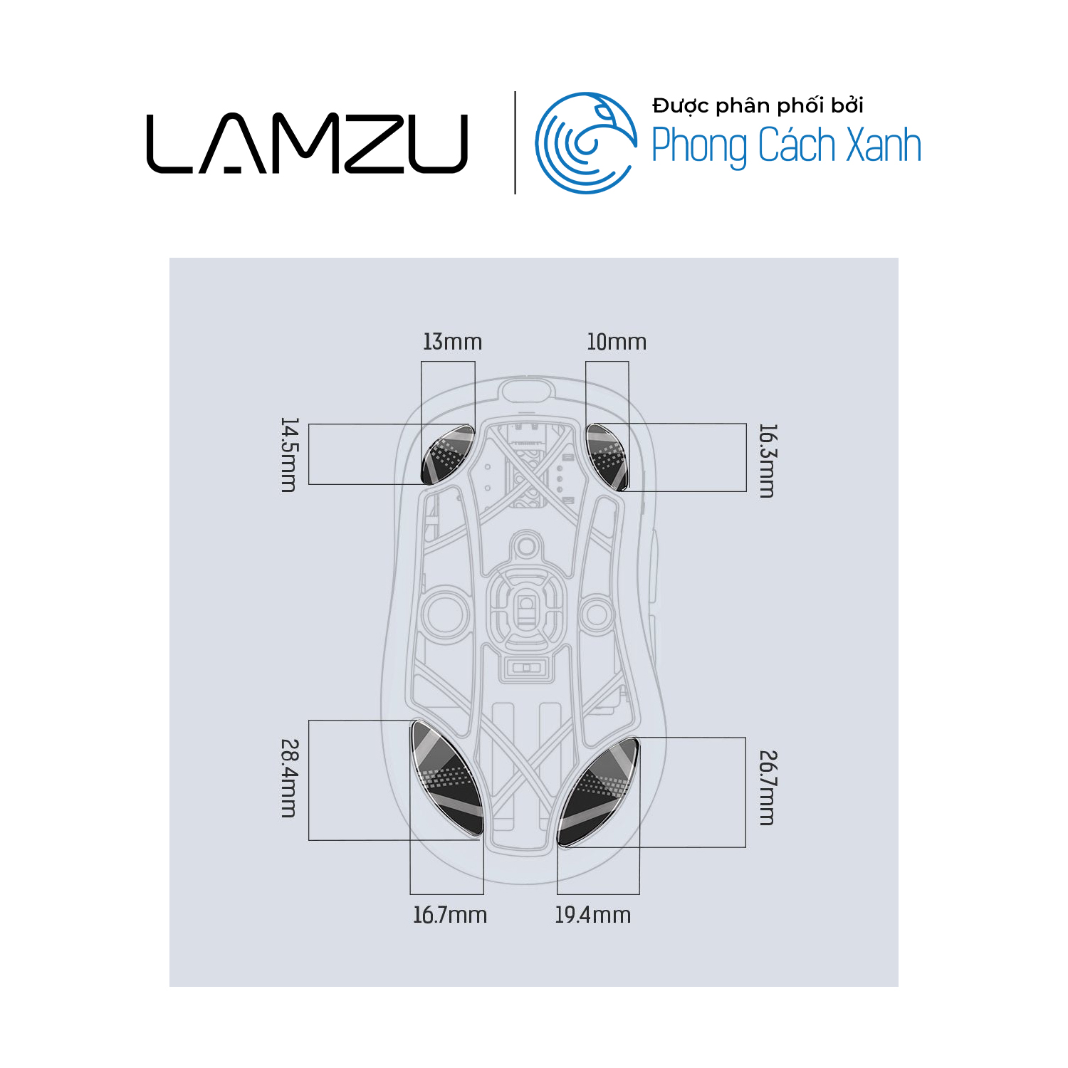 Feet chuột thủy tinh Lamzu cho Lamzu Thorn - Hàng chính hãng