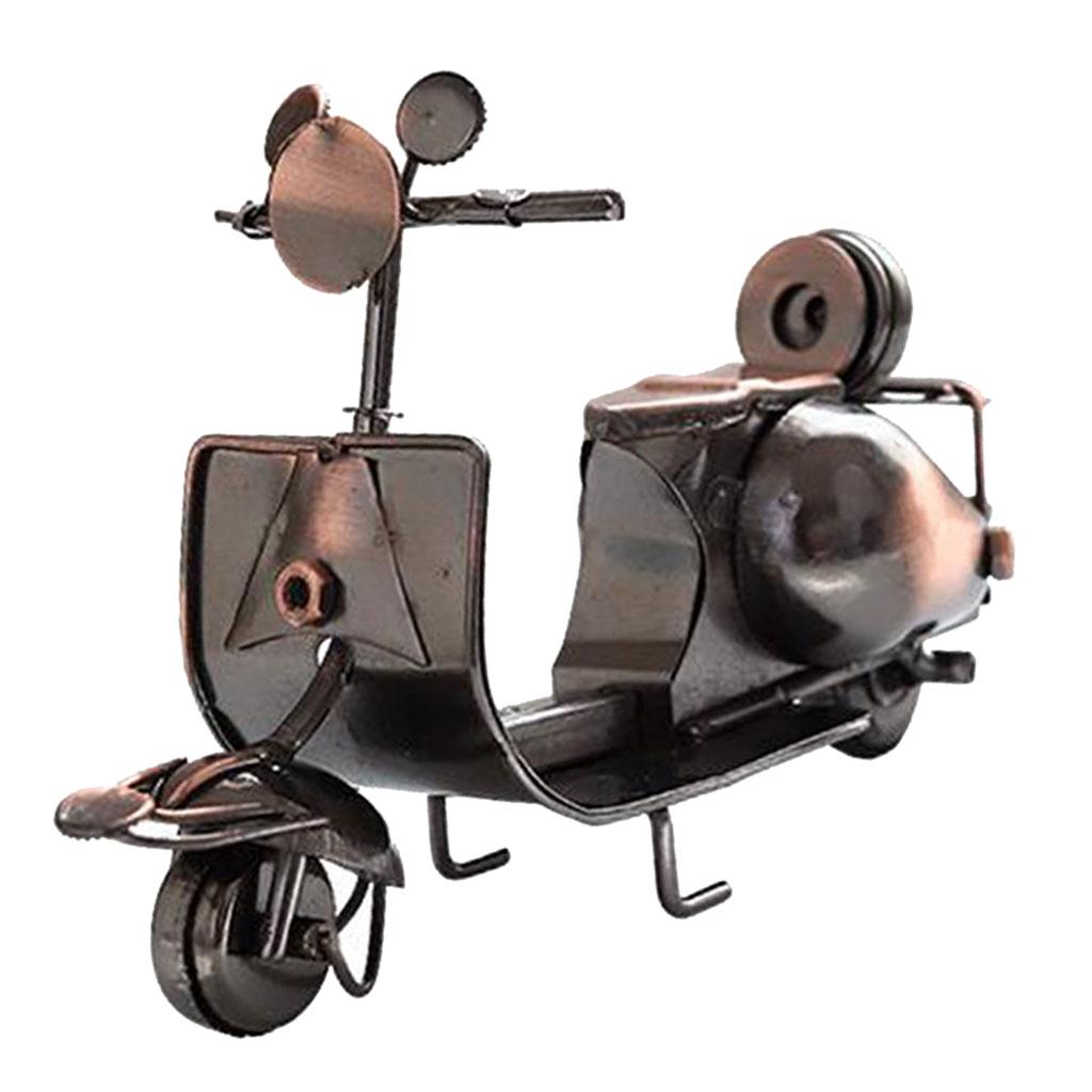Mini Motorcycle Model Metal Desktop Ornament Crafts for Living Room-Bronze