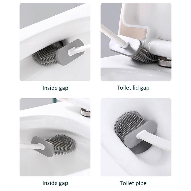 Cọ vệ sinh Silicon bồn cầu, nhà tắm, chổi toilet chất liệu silicon tiện lợi mẫu mới 2020