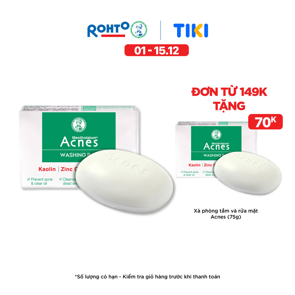 Xà phòng tắm và rửa mặt Acnes Washing Bar (75g)