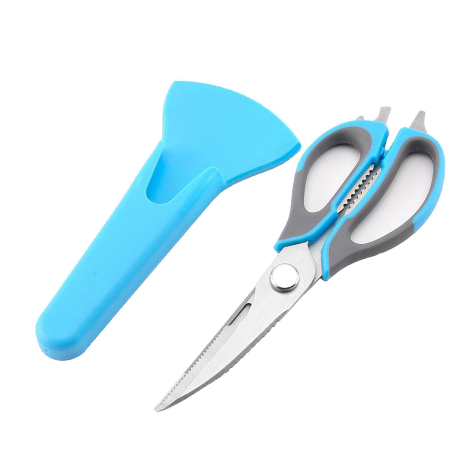 Kitchen Scissors Knife For Fish Chicken Bone Vegetables Cutter Shears Blue