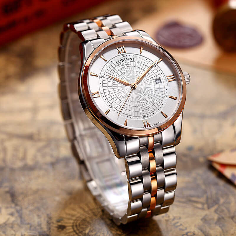 Đồng hồ nam chính hãng LOBINNI L1780-1 Fullbox, Kính sapphire ,chống xước,chống nước,dây kim loại thép không gỉ 316L, máy cơ , Mới 100%,Bảo hành 24 tháng