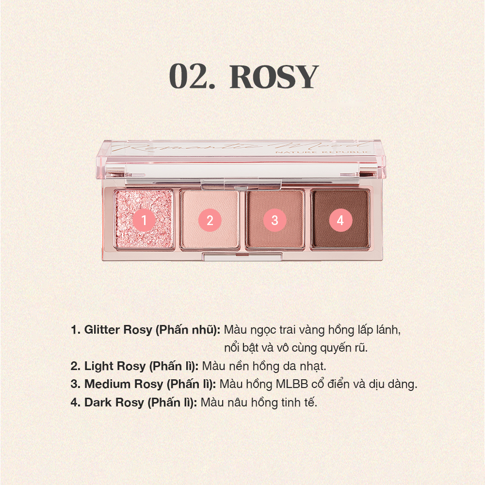 Nature Republic Bảng phấn mắt Daily Basic Palette 2.6g - Màu 02 Rosy