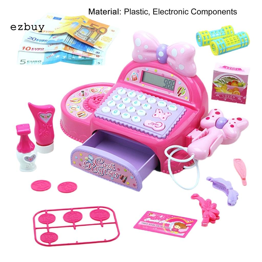 Music Pretend Play Toy Bowknot Cash Register Toy Multi-functional for Kids