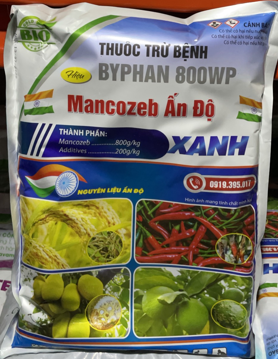 Sản Phẩm Mancozeb XANH ẤN ĐỘ gói 1kg bảo vệ cây trồng