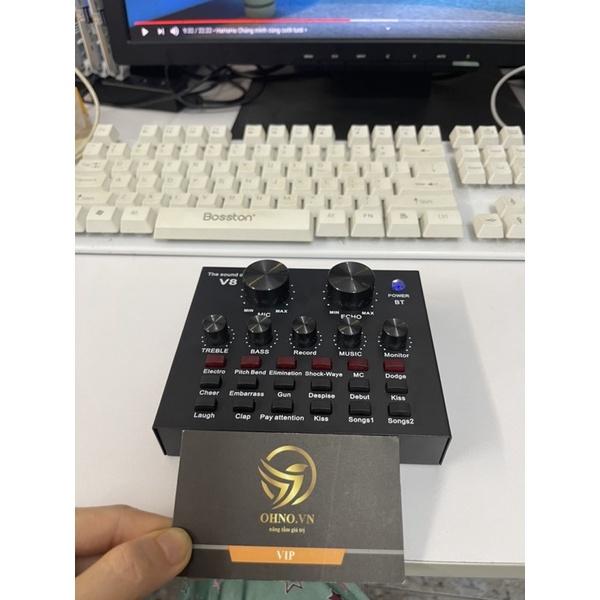 Sound Card Thu Âm Bluetooth V8 Thiết Bị Thu Âm Phụ Kiện Card Âm Thanh