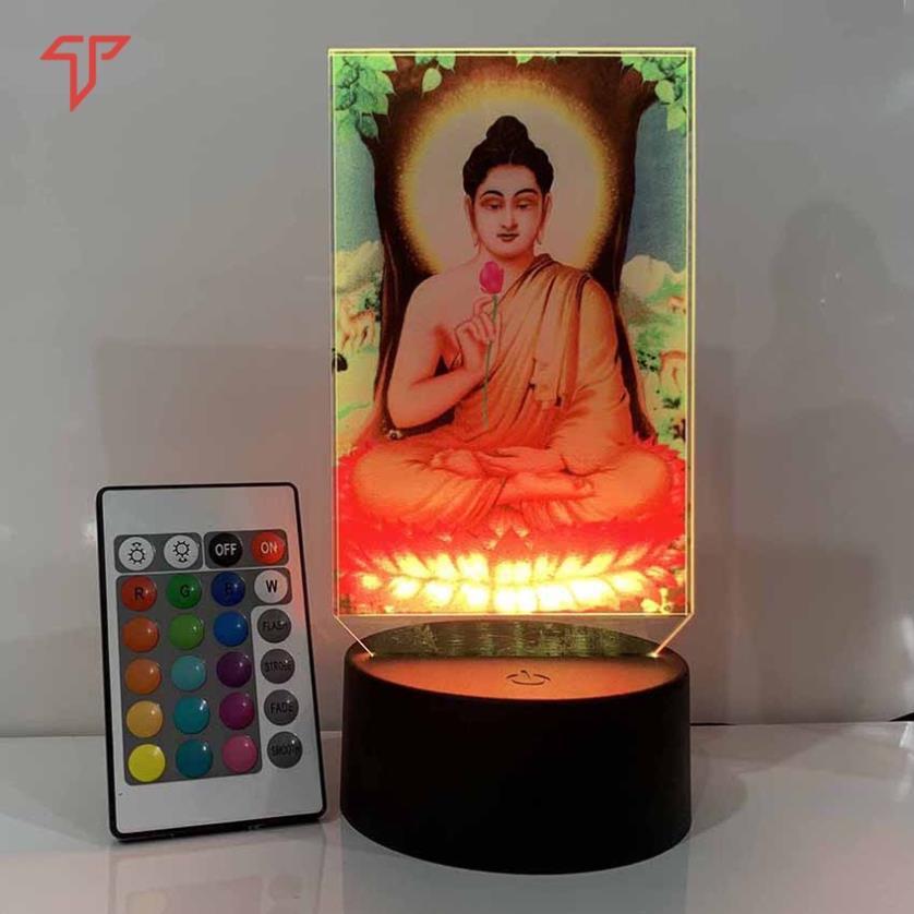 Hình thờ trên xe ô tô - xe tải, Hình phật đèn led 3D, phật đèn led mica, tranh thờ phật, quan âm, chữ ngộ, adida