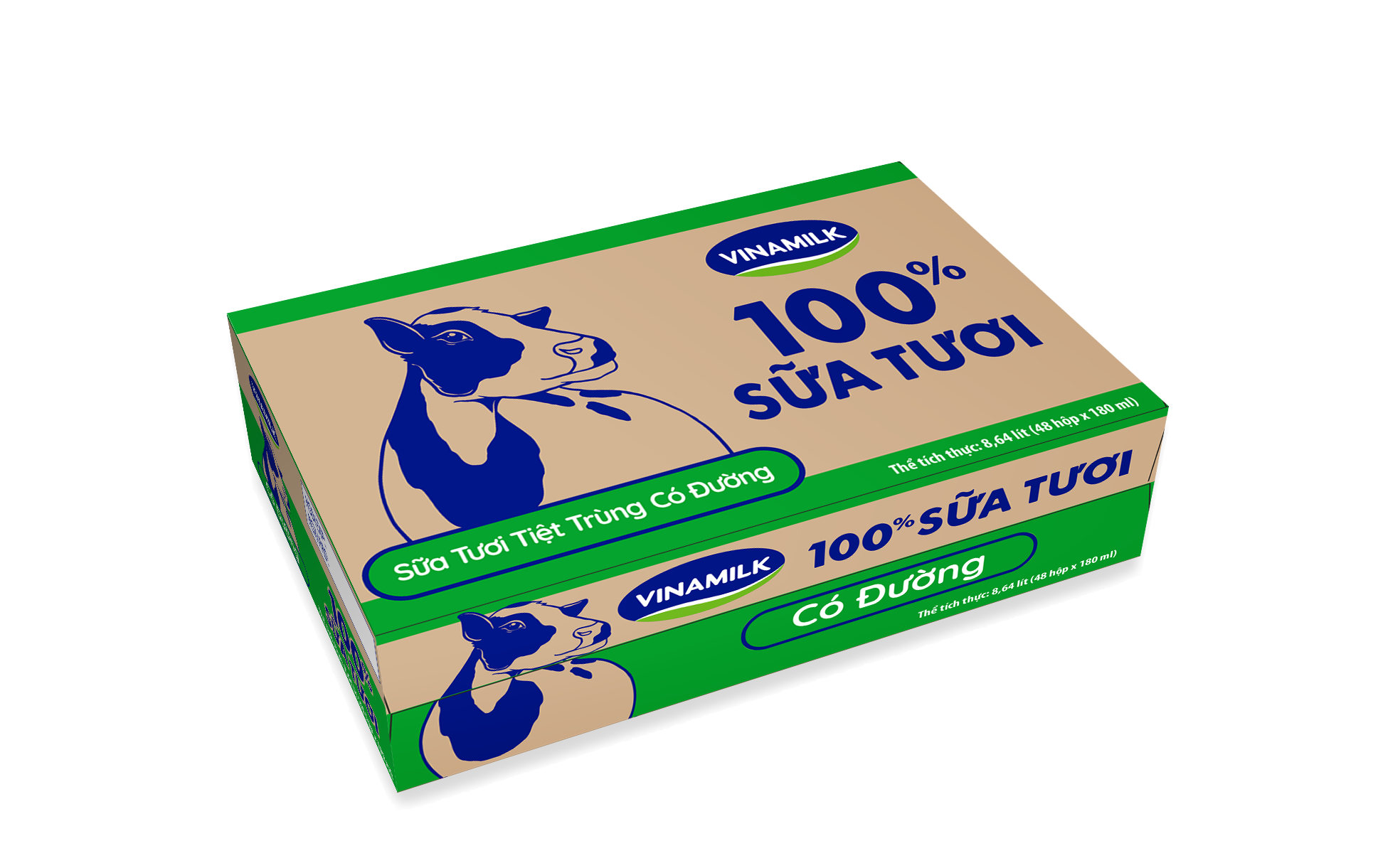 Thùng 48 Hộp Sữa Tươi Tiệt Trùng Vinamilk 100% Có Đường