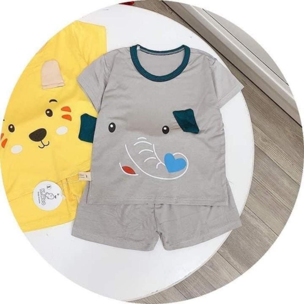 Bộ Cộc Tay Cho Bé FREE SHIP Bộ Thun Lạnh Cộc Tay in họa tiết động vật có tai siêu cưng cho bé trai bé gái .