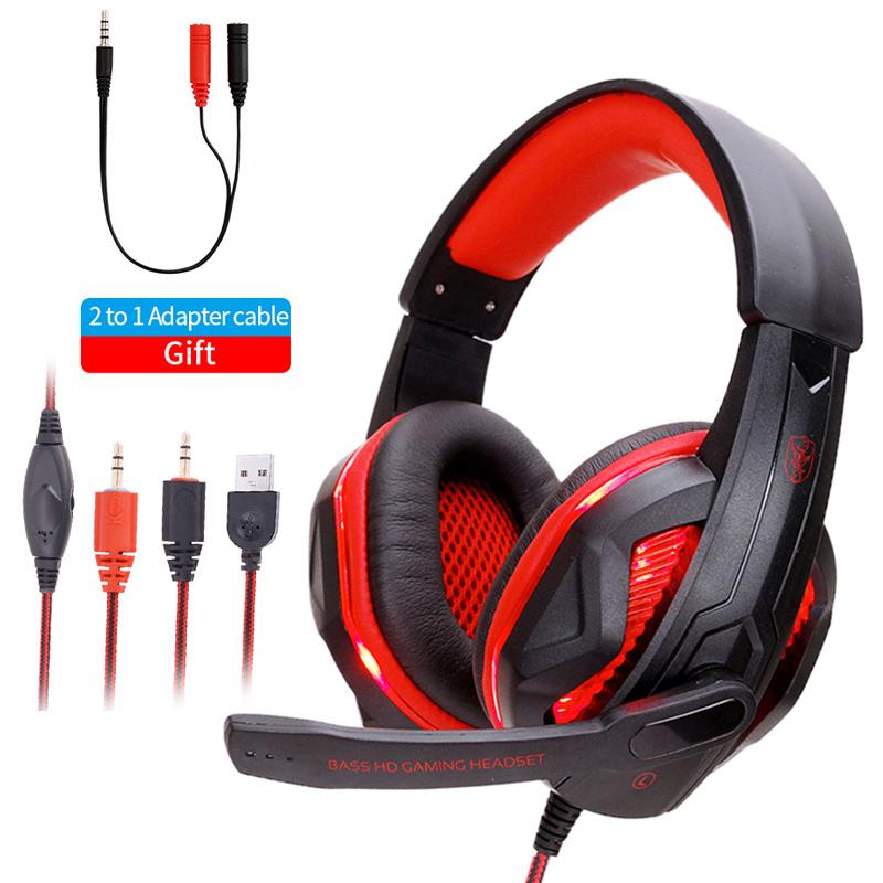 Thoáng Mát Led Tai Nghe Có Dây Kèm 마이크 Tai Nghe 게임 Thủ Máy Tính Tai Nghe Dây Tai Nghe Âm 탄 Nổi 게임 Tai Nghe Chụp 타이 Cho Ps4 Xbox/Điện Thoại