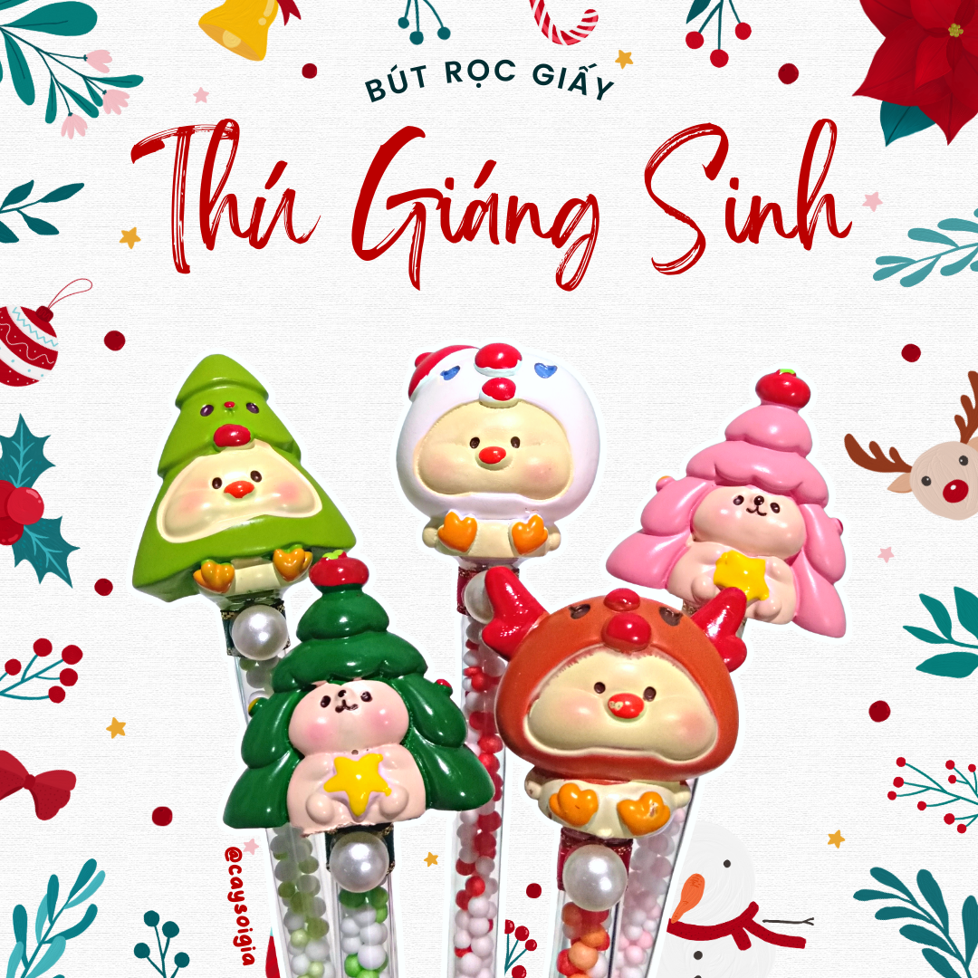 S111 - Bút dao rọc giấy thú Giáng Sinh Noel dễ thương unbox đơn hàng, cắt sticker băng dán washi tape