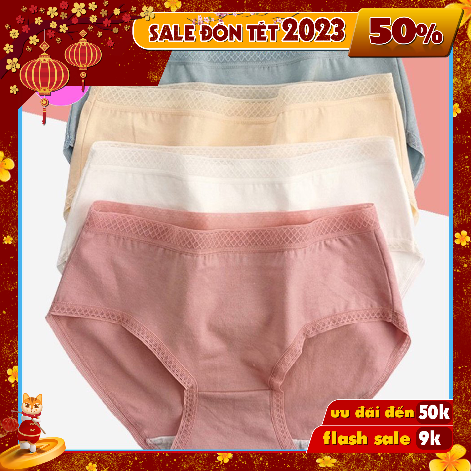 Bộ 5 Quần Lót Cotton 365 Không Hăn Chống Hpv 10 Màu Big Size Đến 65Kg Cạp Vừa Thương Hiệu Baw Qln17 - Bộ 5 Quần Lót Màu Ngẫu Nhiên - Xl 58 - 63Kg