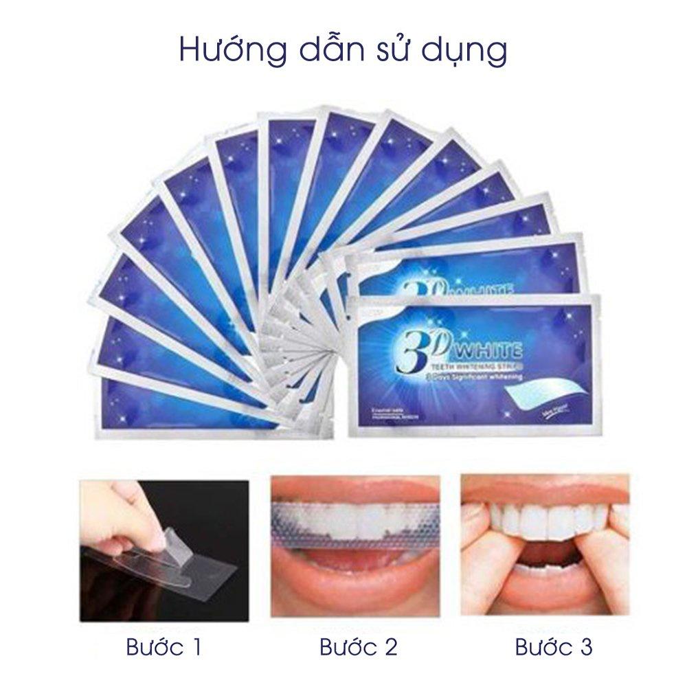 Full hộp 7 cặp - 14 miếng dán trắng răng 3D White Teeth Whitening Strips Sena Beauty,  mạnh gấp 25 lần kem đánh răng