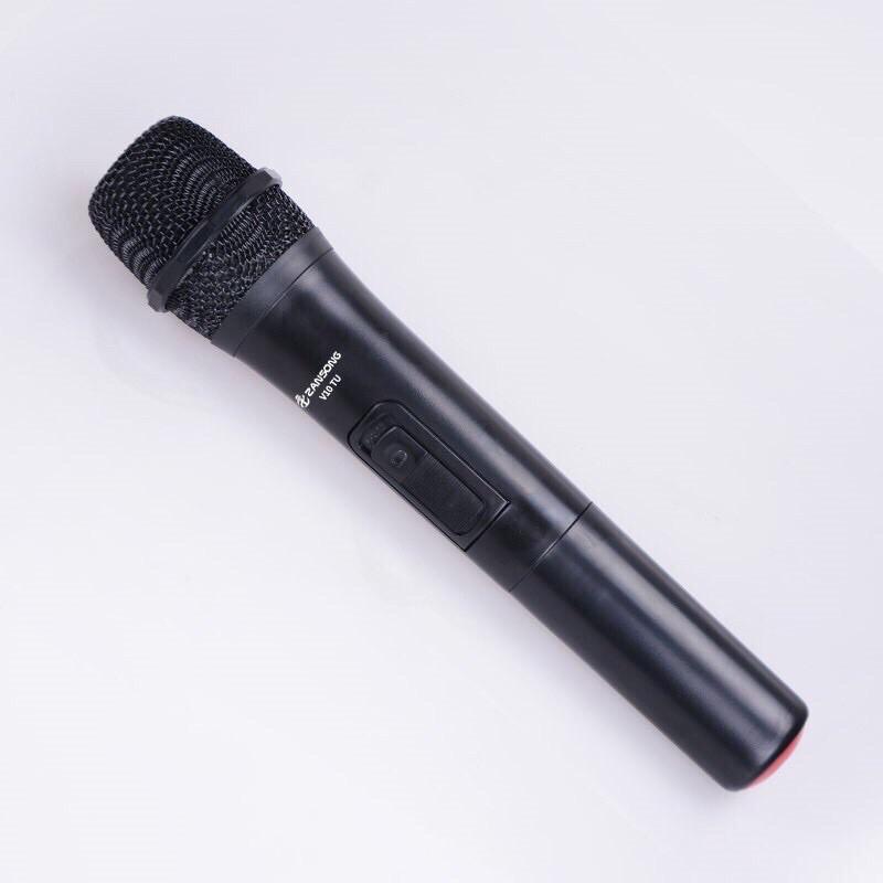 Mic không dây V10 chạy pin AA phổ biến dùng cho loa kéo - micro không dây tương thích các dòng có mic cổng 6.5