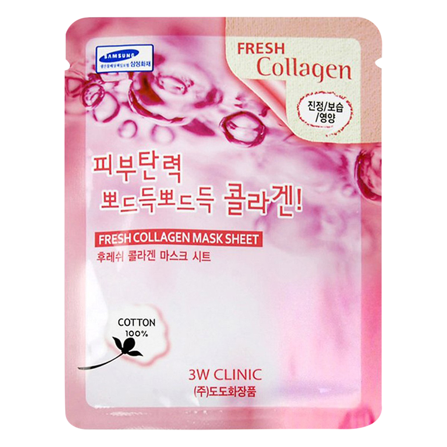 Combo 10 Gói Mặt Nạ Bổ Sung Collagen 3W Clinic Fresh Collagen Mask Sheet