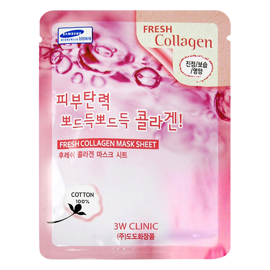 Combo 10 Gói Mặt Nạ Bổ Sung Collagen 3W Clinic Fresh Collagen Mask Sheet (23ml x 10)