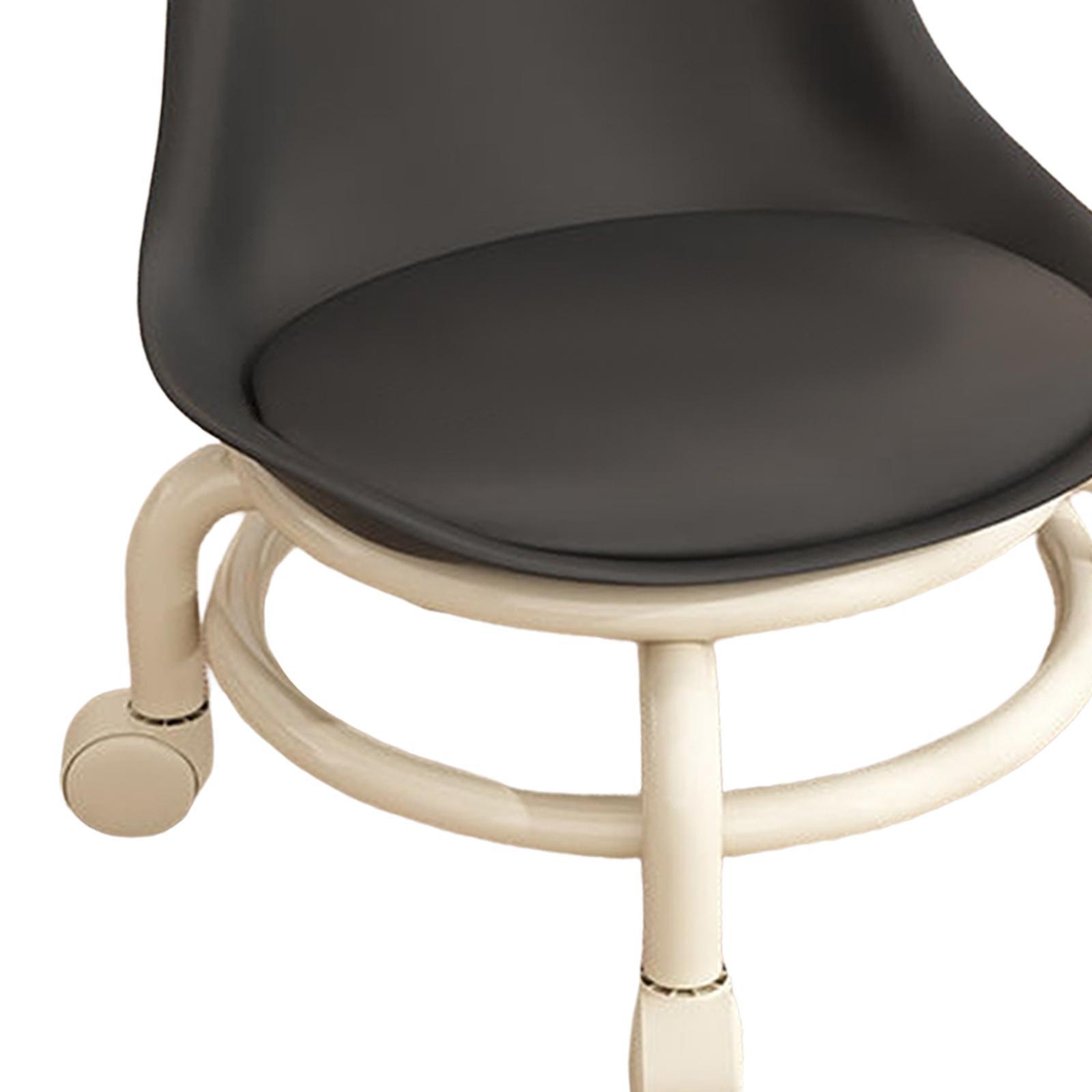 Low Height Rolling Stool with Back Stainless Steel  Height 45cm