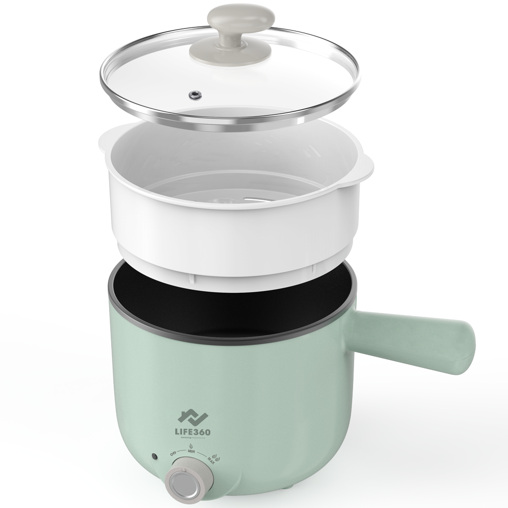Nồi Điện Đa Năng Chống Dính Cao Cấp LIFE360 Amazing Experience AL-D12L5 - Nồi Điện Chống Dính Đa Chức Năng, nấu lẩu, hấp, luộc, xào..., chất liệu cao cấp, an toàn sức khỏe- Hàng chính hãng