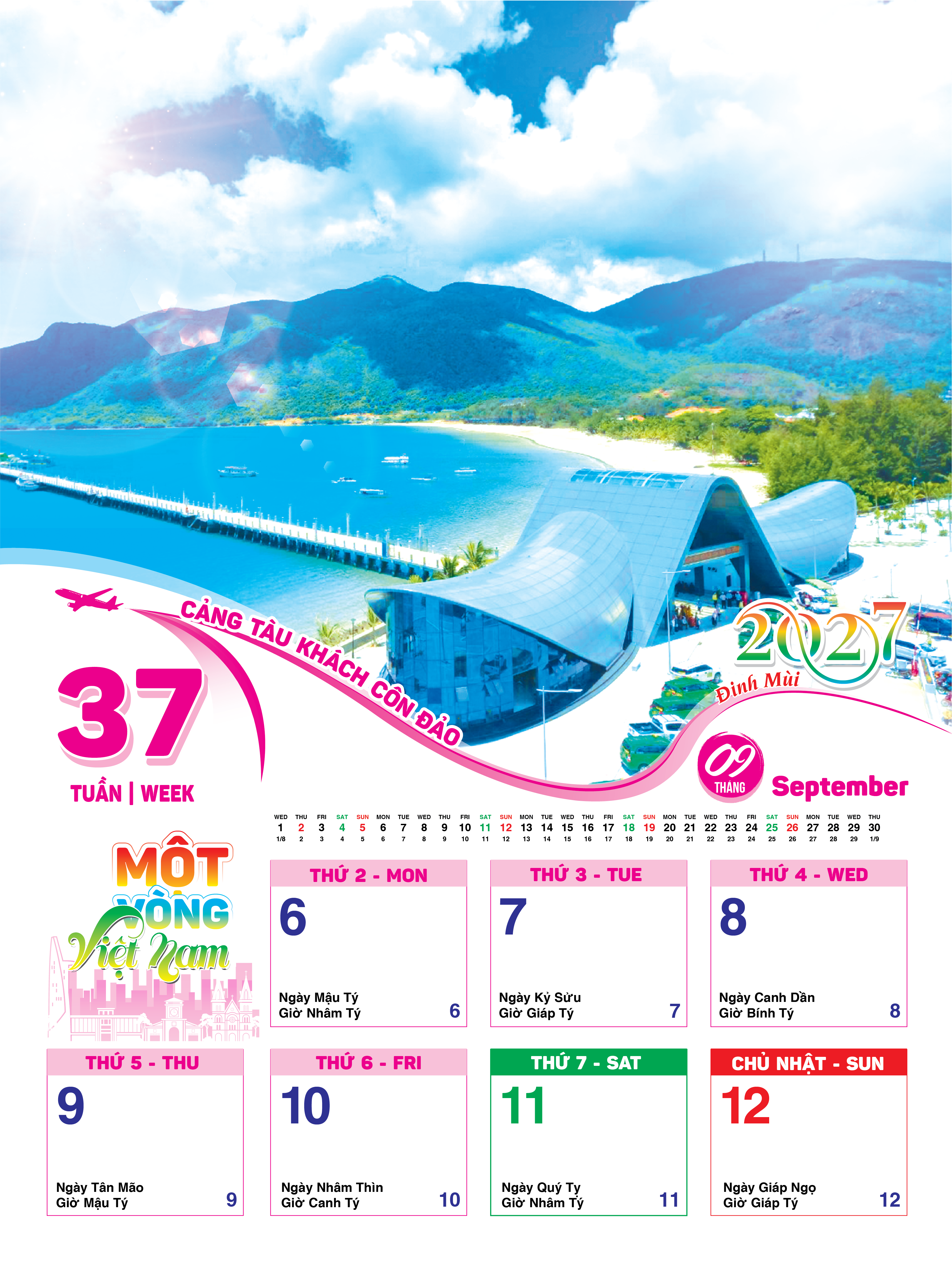 Lịch Tết 2027 - Lịch Treo Tường 52 Tuần (Mỗi Tuần Xé 1 tờ)