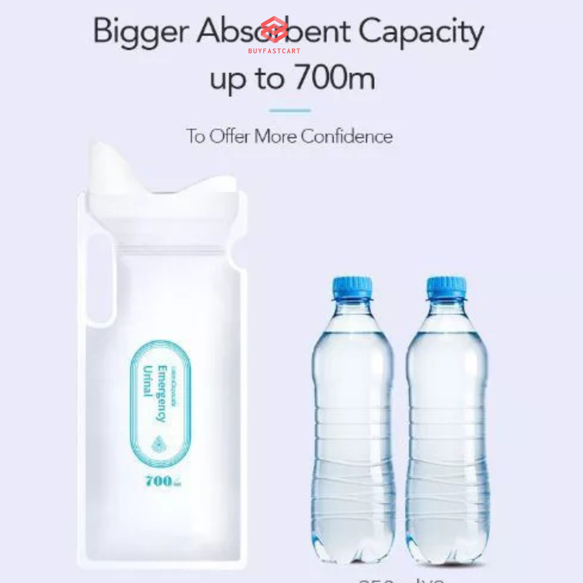 4 Túi đi vệ sinh khẩn cấp trên xe ô tô 700ml Buyfastcart T2 dành cho nam lẫn nữ tiện lợi dùng một lần - Hàng chính hãng