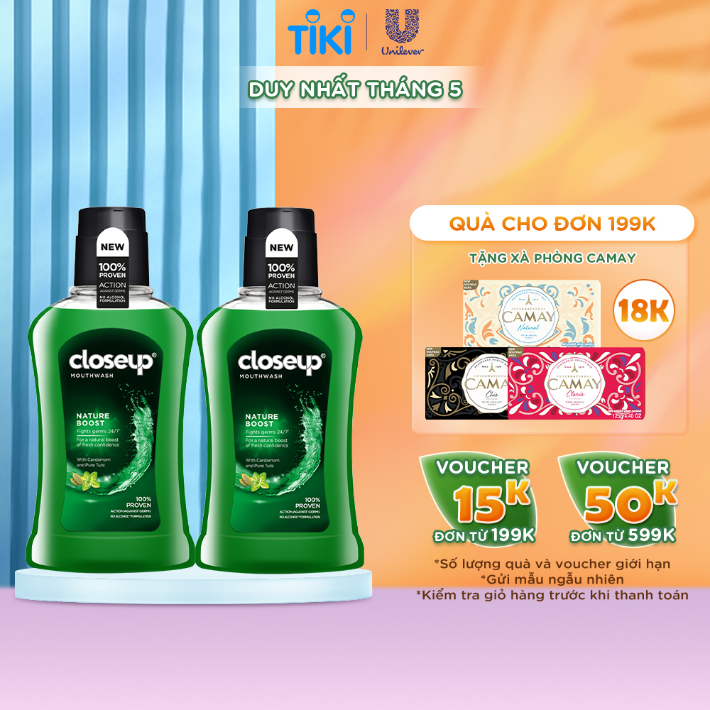 Combo 2 nước súc miệng CloseUp Nature Boost (300mlx2)