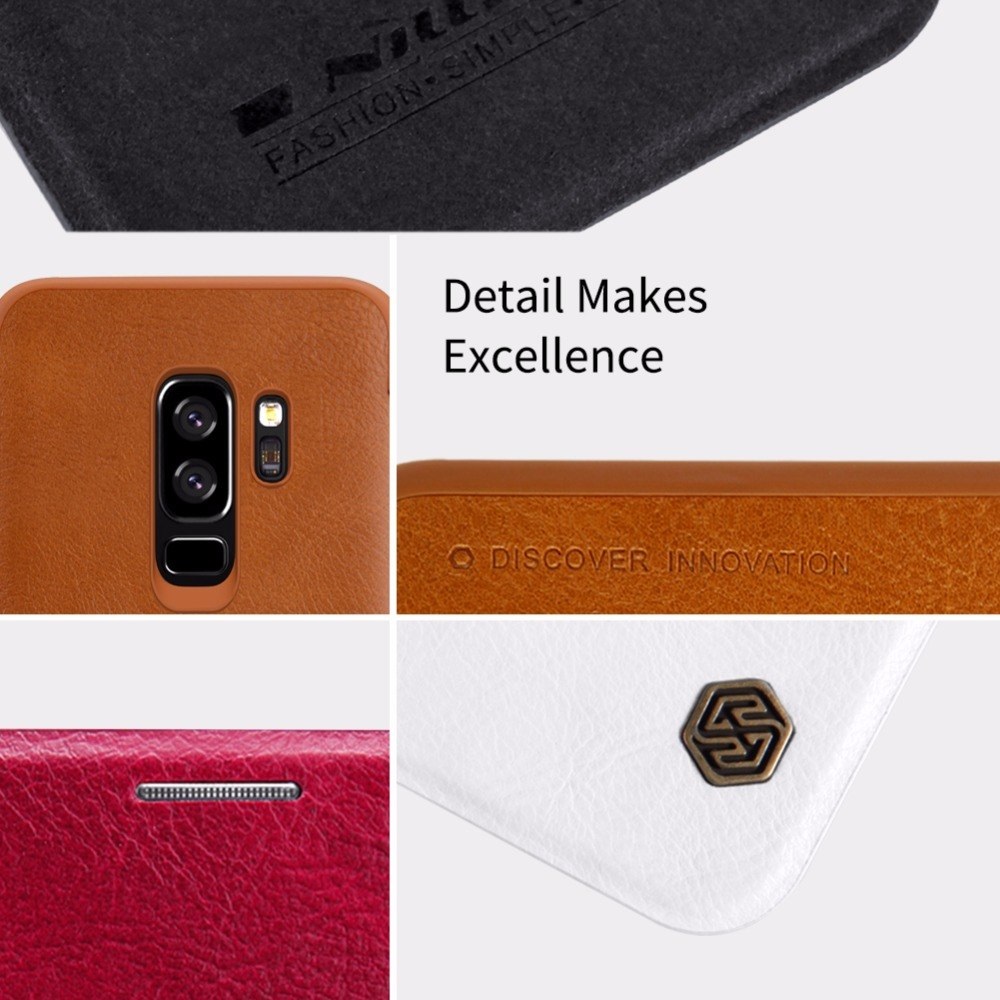 Bao da da bò Nillkin Qin cho Samsung Galaxy S9 Plus có ngăn đựng thẻ - Hàng Chính Hãng