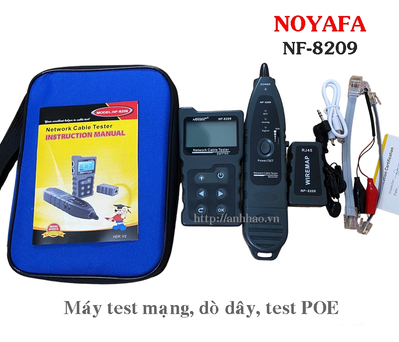 Máy test mạng, dò dây, test POE Noyafa NF-8209 - Hàng nhập khẩu  chính hãng
