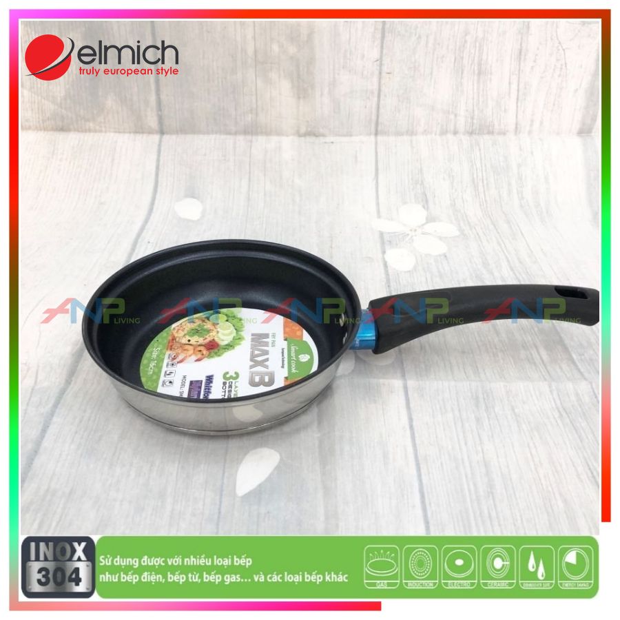 CHẢO INOX 3 ĐÁY CHỐNG DÍNH ELMICH SMARTCOOK MAX B - Hàng Chính Hãng