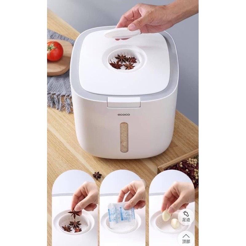 Thùng đựng gạo,đựng các loại hạt khô ECOCO CAO CẤP 5kg và 10kg chống ẩm, kháng khuẩn