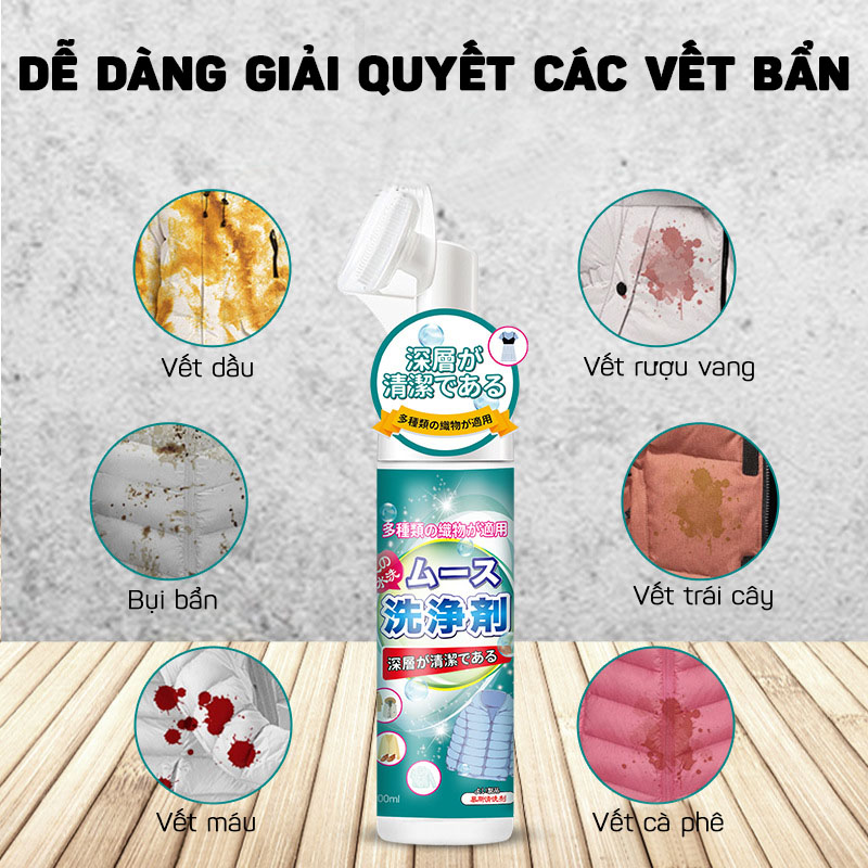 (Hàng Nhật Bản) Chai Xịt Bọt Tẩy Vết Bẩn Cho Quần Áo, Áo Phao, Áo Khoác 200ml