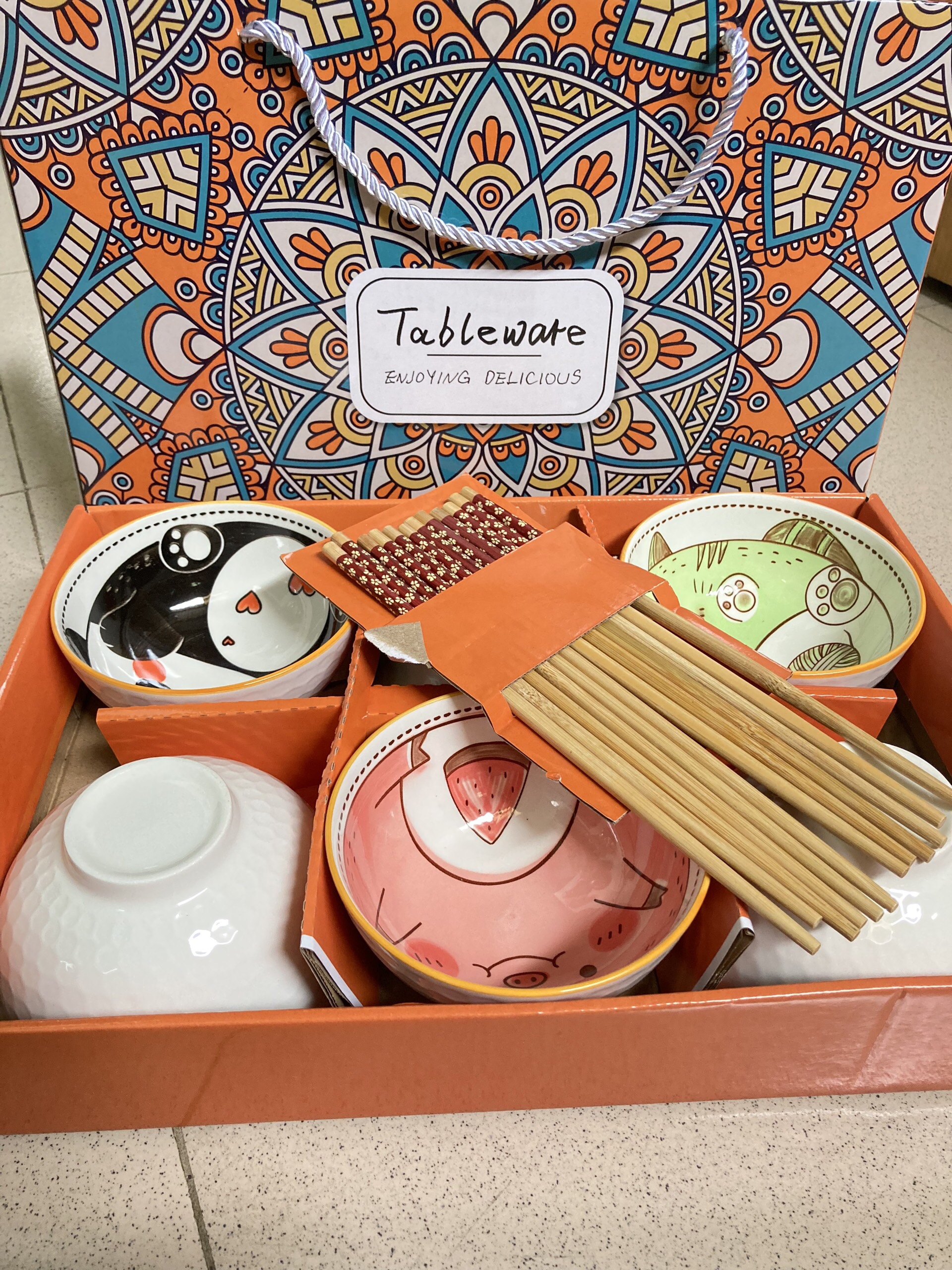 Bộ 6 chén đũa đáng yêu sang trọng