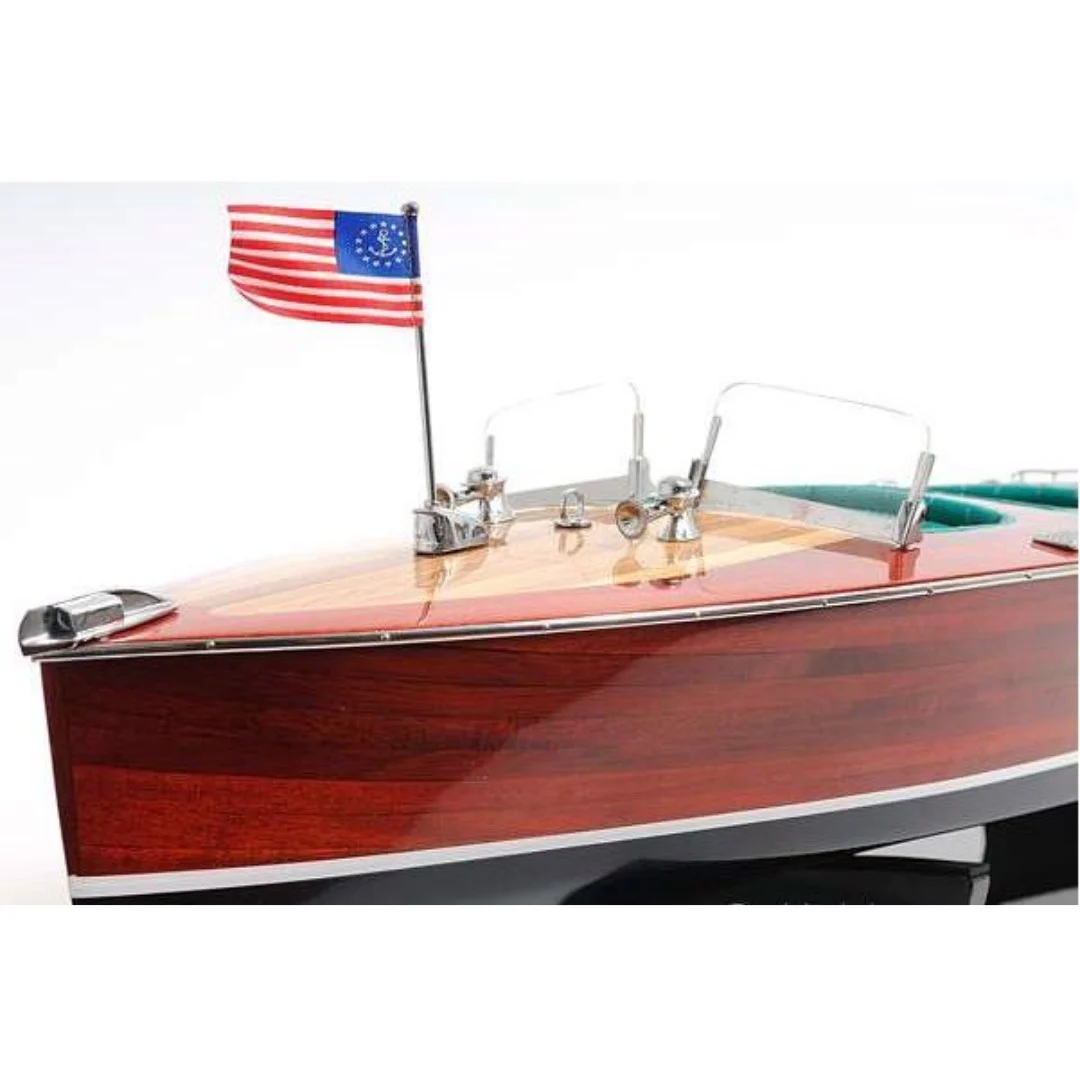 Mô hình cano CHRIS CRAFT TRIPLE COCKPIT cao cấp, mô hình thuyền gỗ tự nhiên sang trọng lắp ráp sẵn 1st FURNITURE
