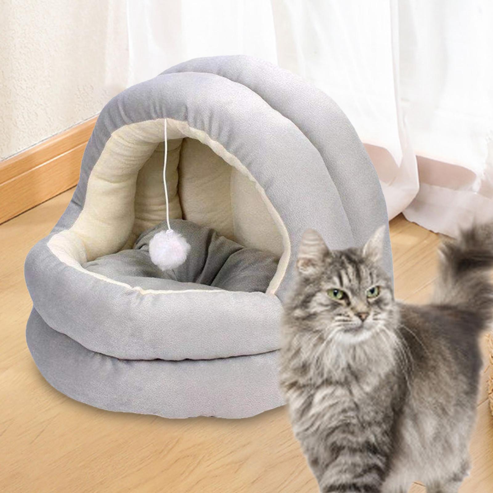 Cat Tent Bed Plush Tent House Small Dog House Machine Washable Pet House Hut