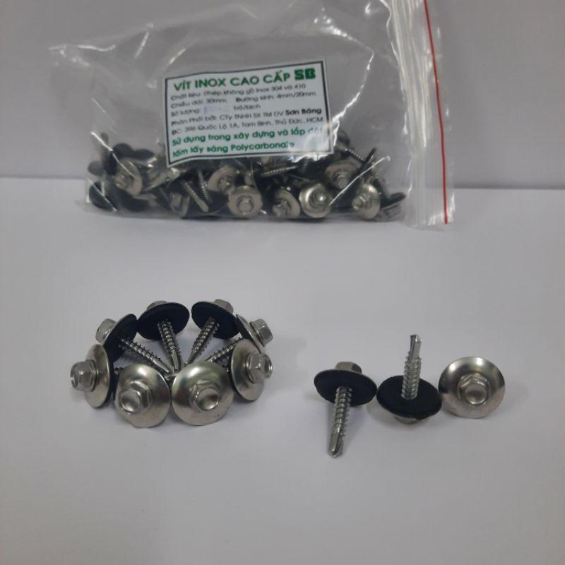 Vít inox 410 chuyên dụng cho tấm poly, vít tự khoan