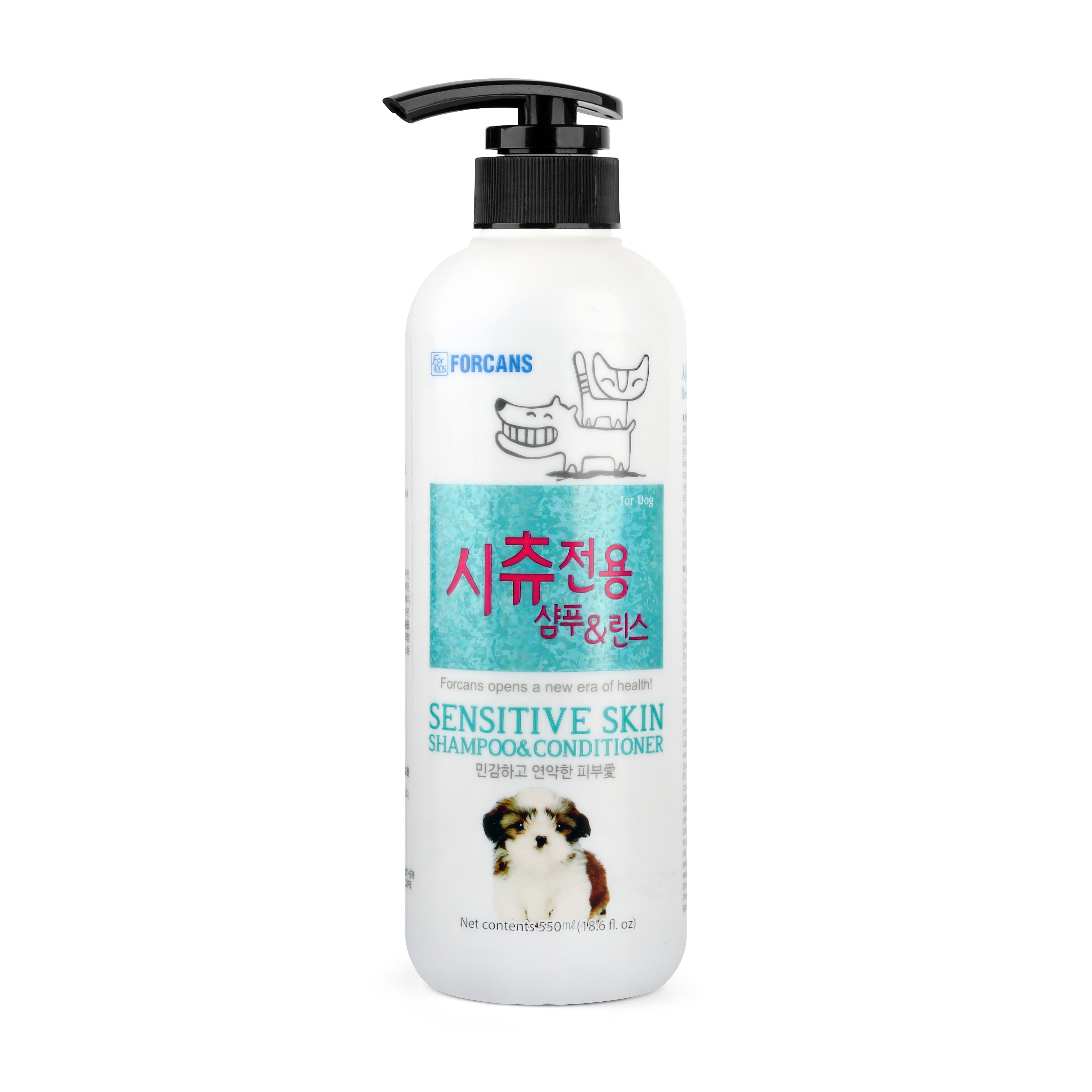 Dầu gội & xả chuyên dùng dành cho chó Lông dài và nhạy cảm Forcans 550ml