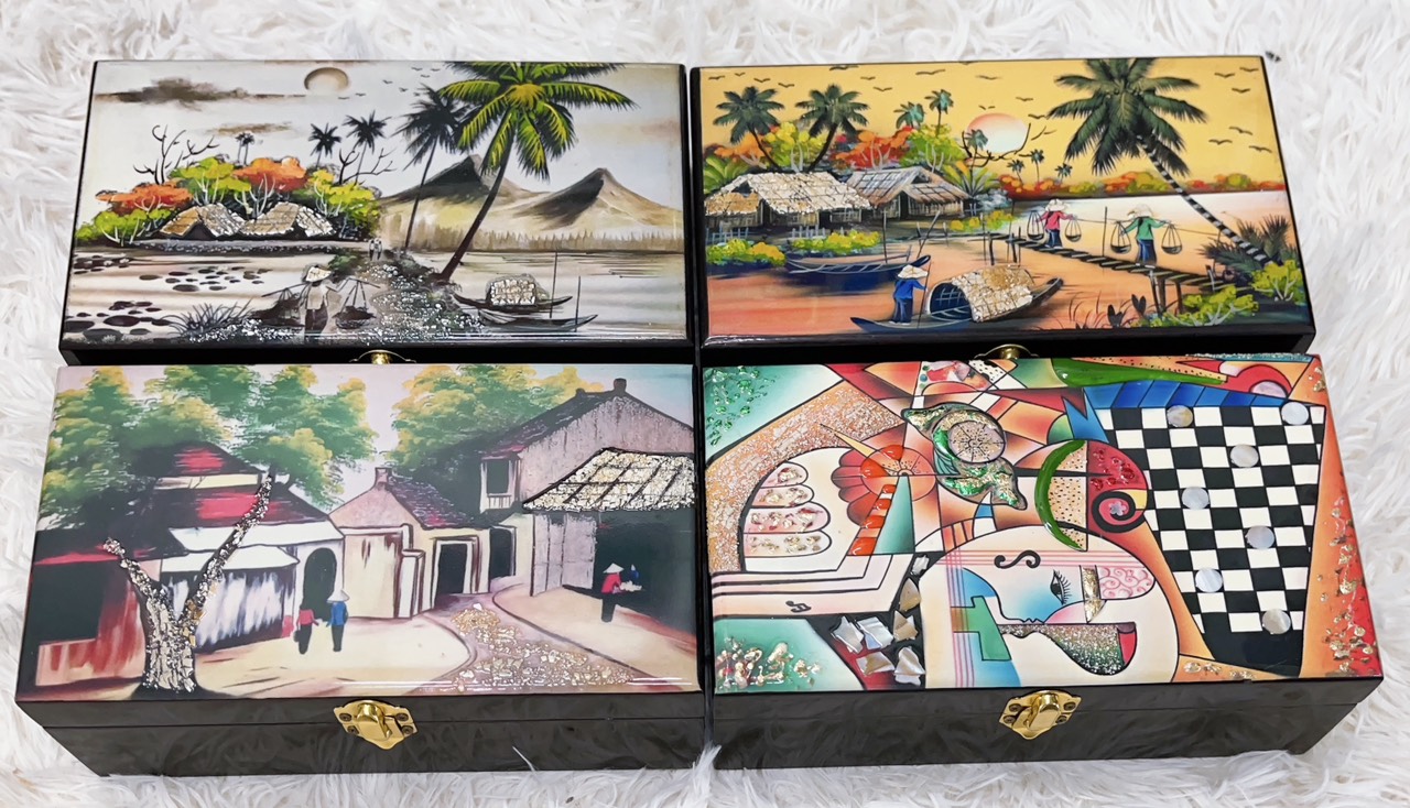 Hộp nữ trang Sơn Mài Cao Cấp Thanh Bình Lê size 14x24x6 cm đựng đồ trang sức, vật dụng nhỏ xinh, trang trí, làm quà tặng ý nghĩa