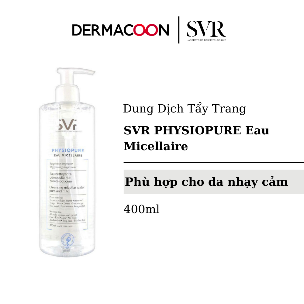 Dung Dịch Tẩy Trang Mi-xel Dạng Vi Hạt Dành Cho Da Nhạy Cảm SVR PHYSIOPURE Eau Micellaire 400ml