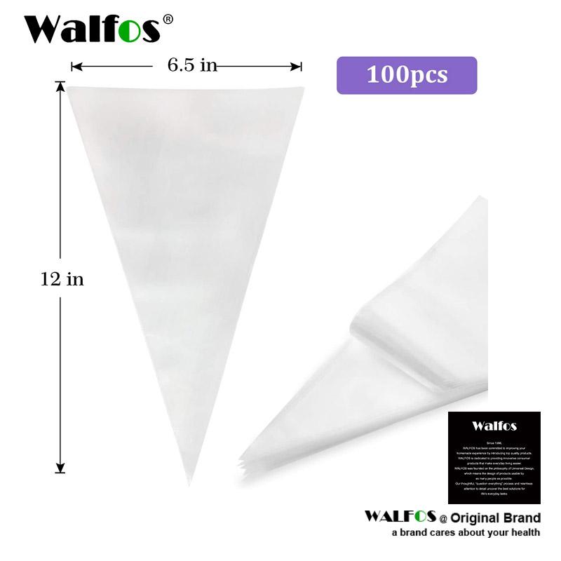 WALFOS 100 CHIẾC Bánh Ngọt Túi TỰ Nấu Ăn Cho Bánh Kem Trang Trí Đầu Fondant Bánh Ngọt Túi Dụng Cụ Nhà Bếp Làm Bánh Phụ Kiện