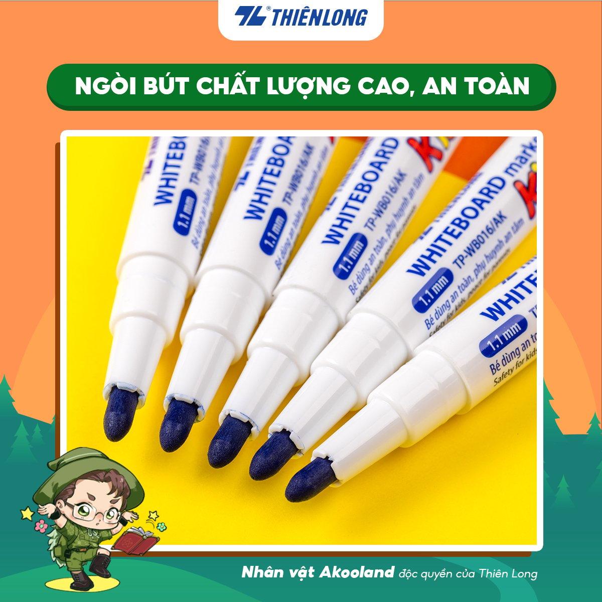 Bút lông bảng - Whiteboard Marker for Kids Thiên Long TP-WB016/AK - Nét viết 1.1mm Không Xylene - Nhân vật Akooland thế giới học cụ thần kỳ