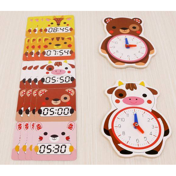 GAME TƯƠNG TÁC - Combo 4 thẻ TRÒ CHƠI GIÚP BÉ NHẬN BIẾT THỜI GIAN.
