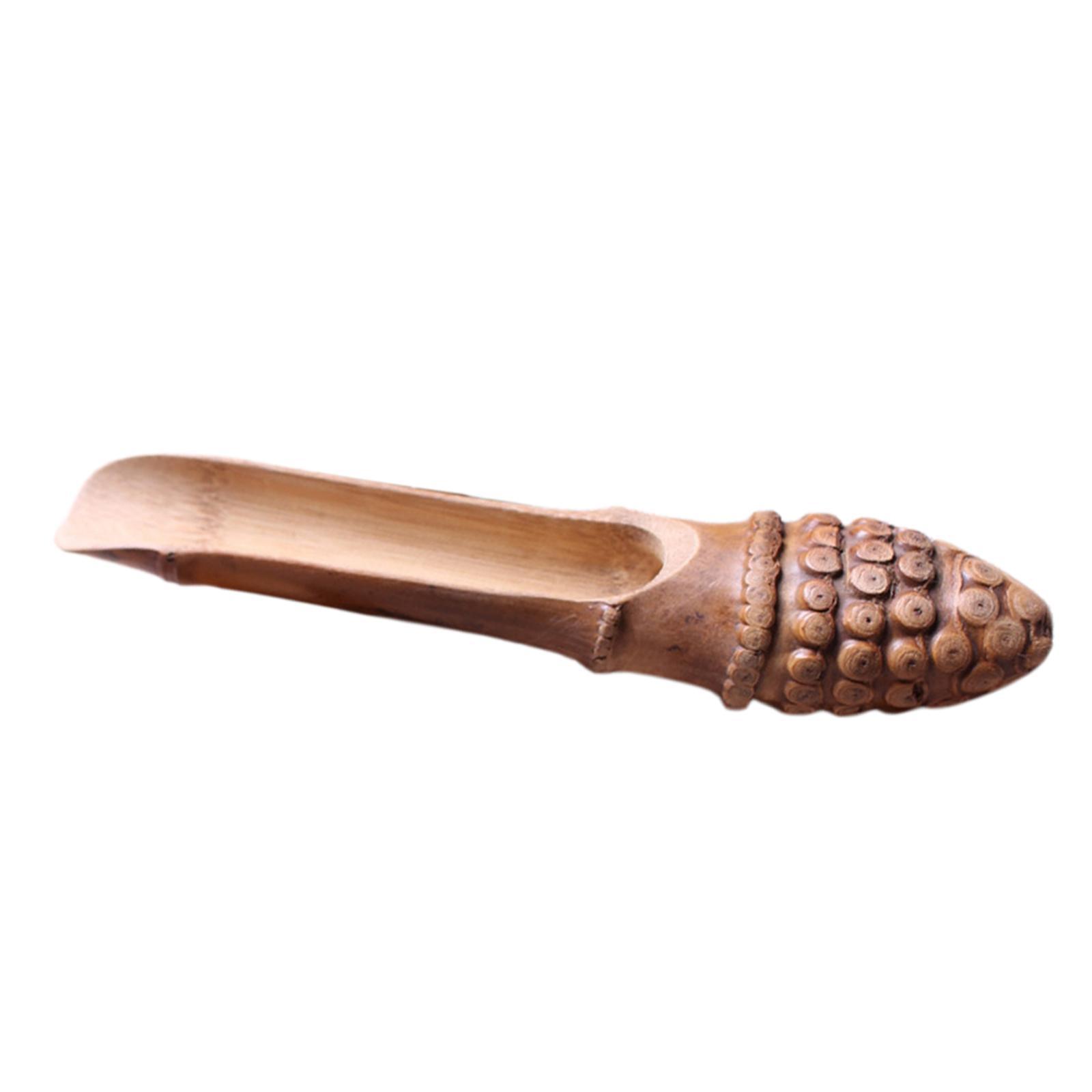 Bamboo Tea Scooper Durable Engraved Scooper Spade for Kitchen Teahouse Salt