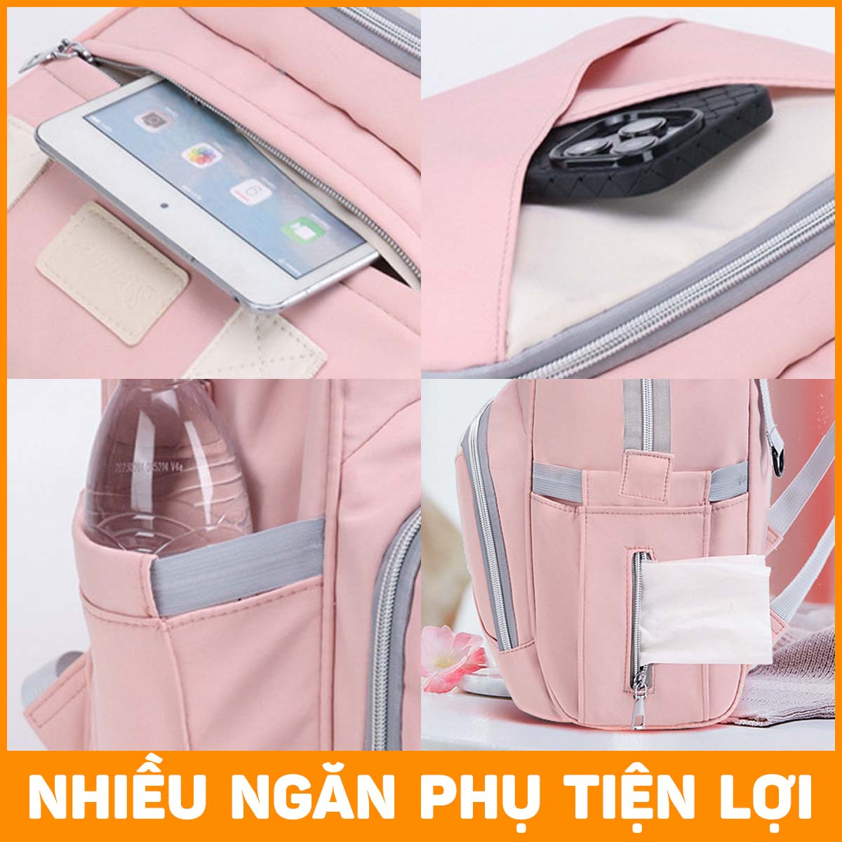 Balo bỉm sữa cho mẹ và bé giữ nhiệt đa năng cao cấp MySun Summer