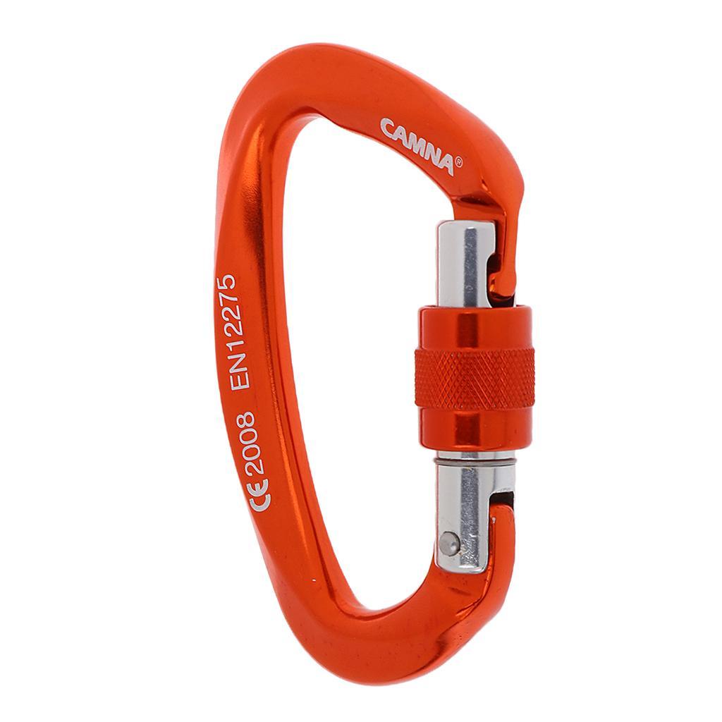 3 Pieces 25KN Screw Lock Carabiner Rock Tree Climbing Hammock Hooks