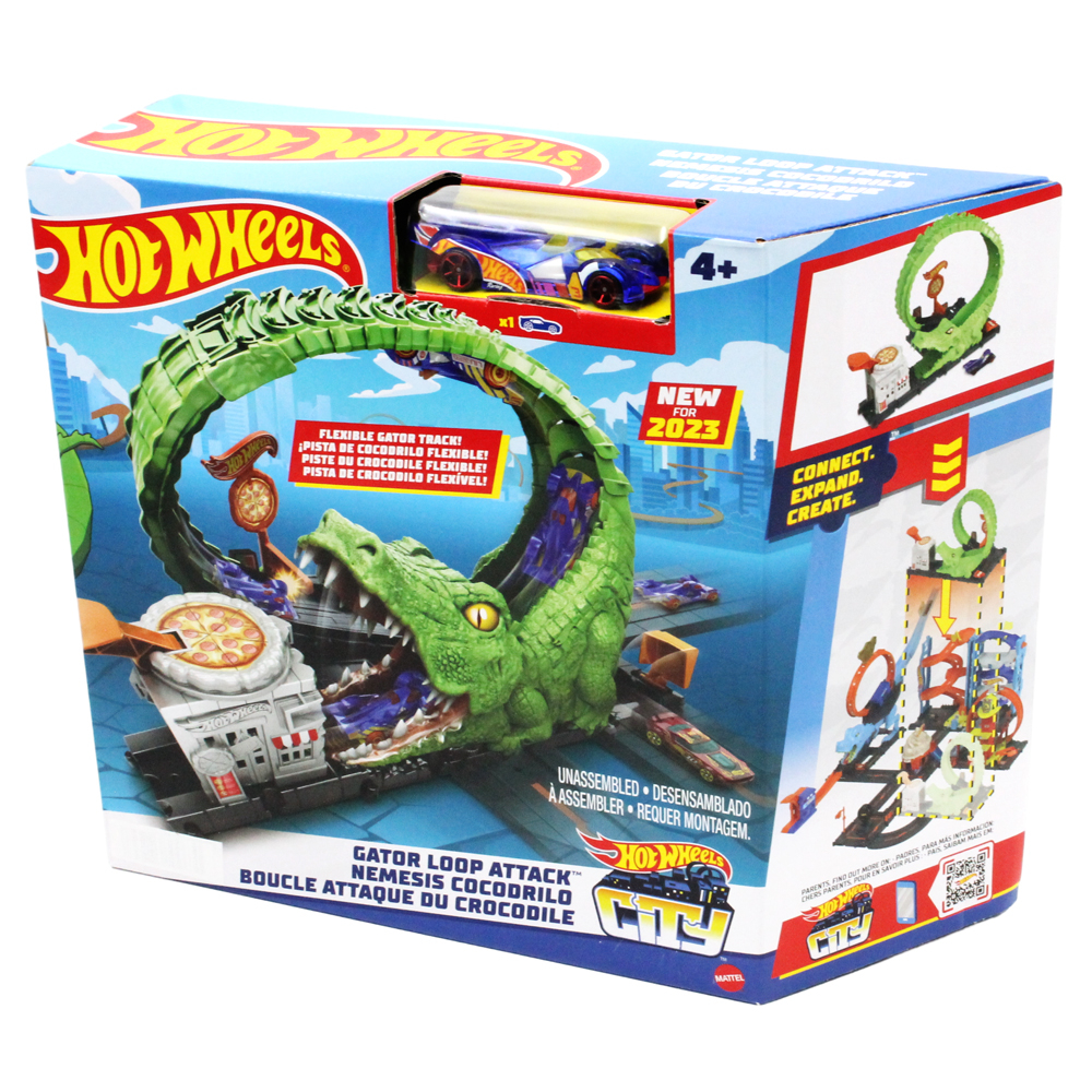 Đồ Chơi Trạm Cá Sấu Pizza Hot Wheels City HKX39/HDR29