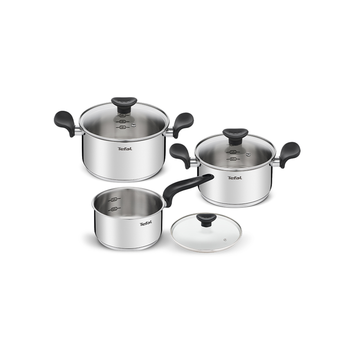 Bộ 3 nồi Inox cao cấp Tefal Primary, dùng cho mọi loại bếp - Hàng chính hãng