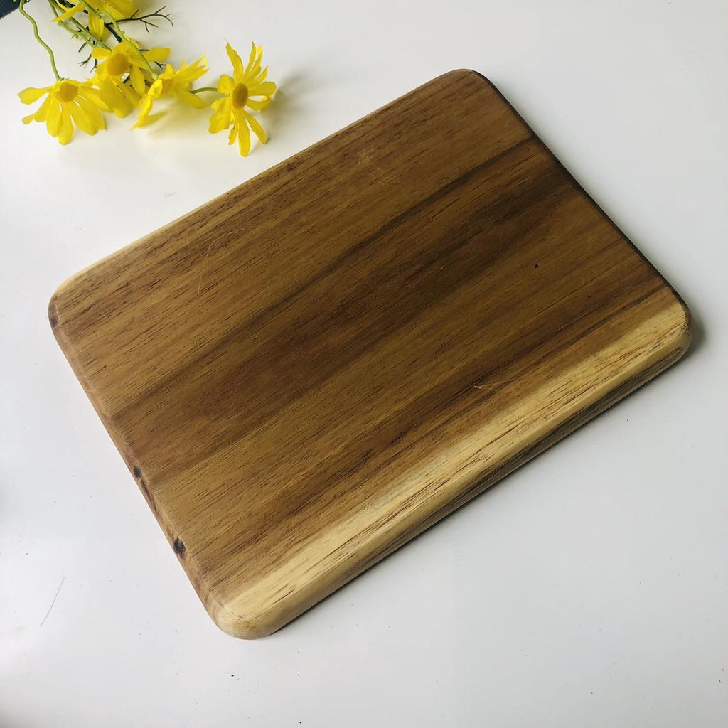 KHAY GỖ KEO Nguyên Khối 32x24x2 cm, Khay Gỗ Làm Thủ Công, Đựng Trà Bánh, Trái Cây, Chụp Ảnh Trang Trí