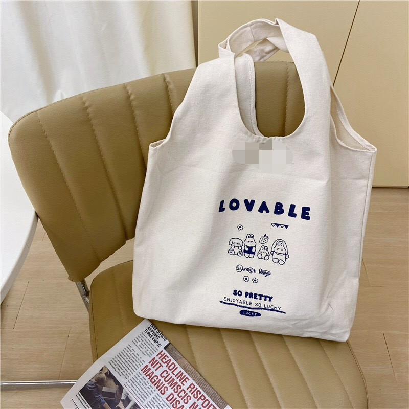 Túi tote vải canvas liền thân LOVABLE