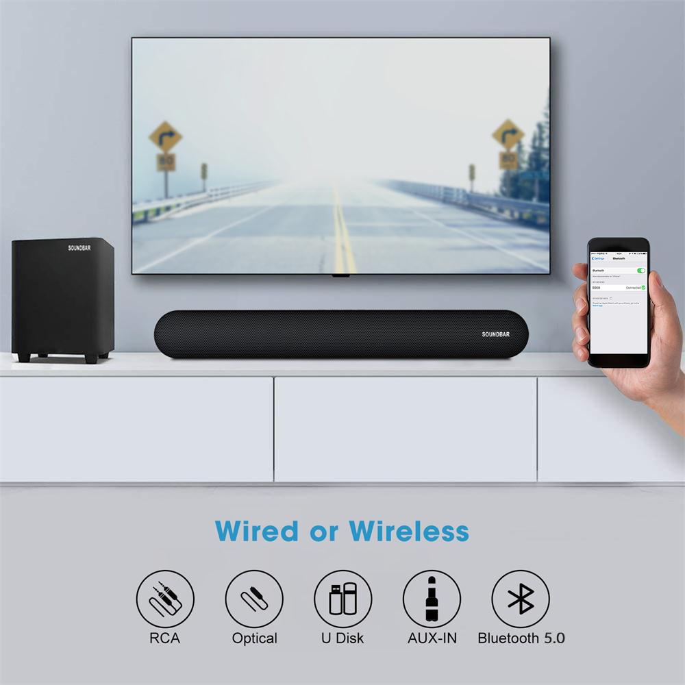 140W TV Soundbar Home Nhà hát Hệ thống âm thanh 2.1bluetooth Loa hỗ trợ quang học âm thanh âm thanh âm thanh đồng trục Subwater cho TV Color: 140W Woofer Size/Full-Range Size: AU Plug