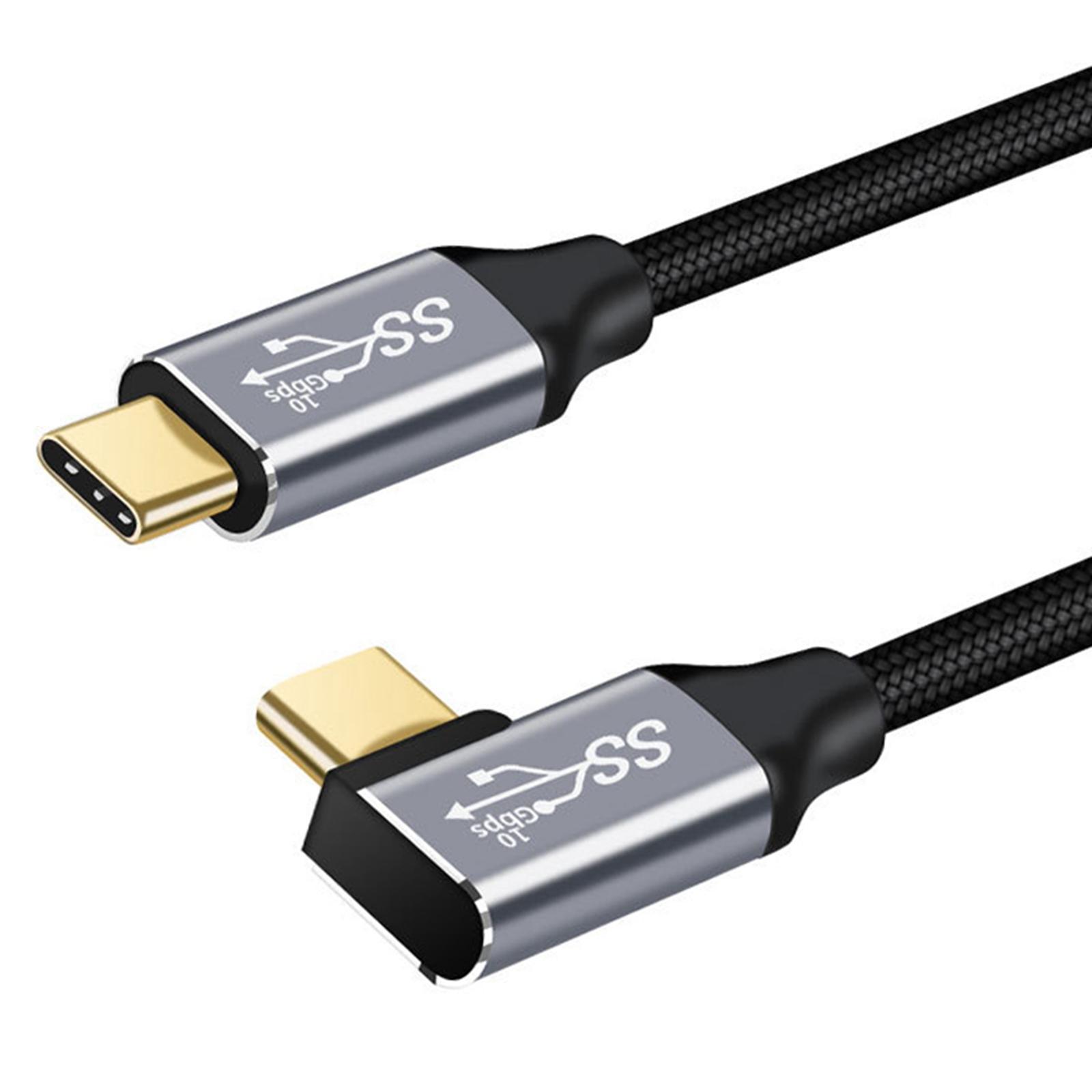 USB C Extension Cable 90 Degree Angled 100W USB 3.1 for Laptops Computer