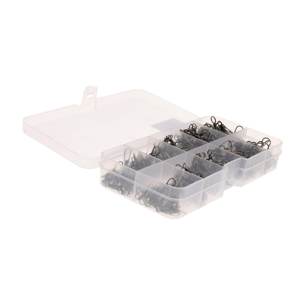 200Pcs Lures Hook Line Fast Link Connector Swivels Coarse Sea Fishing Tackle